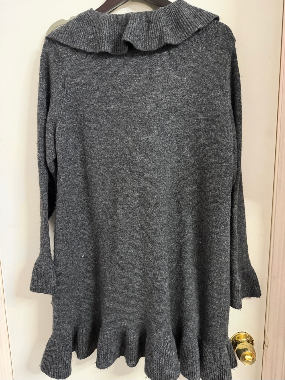 Style & Co Gray Ruffled Open-Front Women’s Sweater Cardigan - Picture 3 of 8